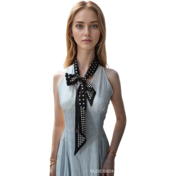 Silk Long Scarf for Hair and Accessories 100% Mulberry Lightweight Stylish - Picture 5 of 6